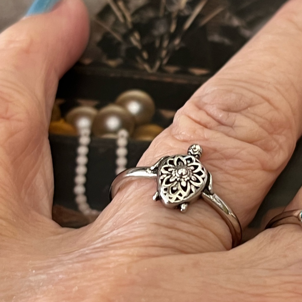 Turtle & Mandala Ring